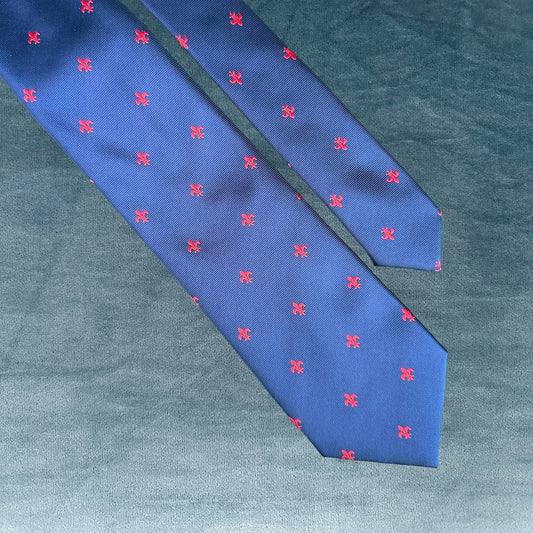 CORBATA FLOR DE LIS MARINO